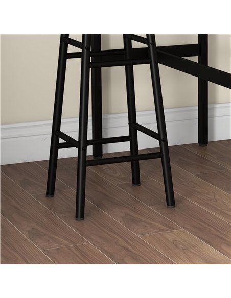 HOMCOM 3 Piece Bar Table Set with 2 Stools, Industrial Bar Table and Stool Set, Dining Table and Chair Set, Rustic Brown - pic 183838 | FastDaddyshop