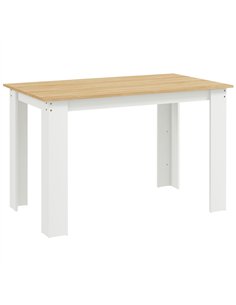 HOMCOM Dining Table for 4-6 People, Kitchen Table with Wood Effect for Dining Room, Oak and White