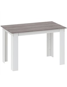 HOMCOM Dining Table for 4-6 People, Kitchen Table with Wood Effect for Dining Room, Grey