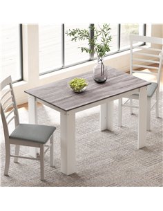 HOMCOM Dining Table for 4-6 People, Kitchen Table with Wood Effect for Dining Room, Grey 2