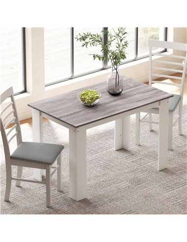 HOMCOM Dining Table for 4-6 People, Kitchen Table with Wood Effect for Dining Room, Grey