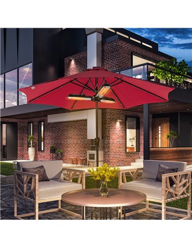 Outsunny Electric Umbrella Parasol Mounted Infrared Heater 2000W Patio Gazebo Outdoor Use