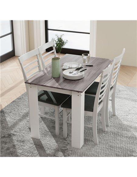 HOMCOM Dining Table for 4-6 People, Kitchen Table with Wood Effect for Dining Room, Grey - pic 183873 | FastDaddyshop