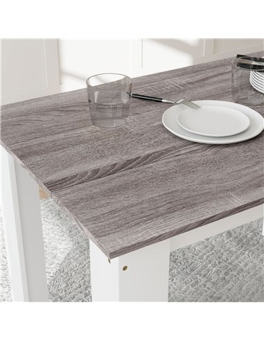 HOMCOM Dining Table for 4-6 People, Kitchen Table with Wood Effect for Dining Room, Grey