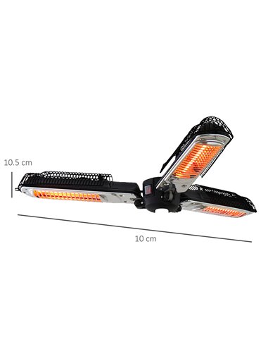 Outsunny Electric Umbrella Parasol Mounted Infrared Heater 2000W Patio Gazebo Outdoor Use