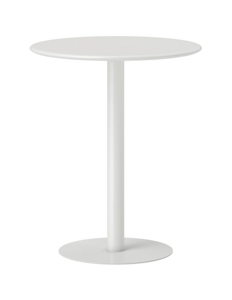 HOMCOM Dining Table, Round Kitchen Table with Steel Base for Living Room, Dining Room, 60 x 60 x 72cm, White - pic 183884 | FastDaddyshop