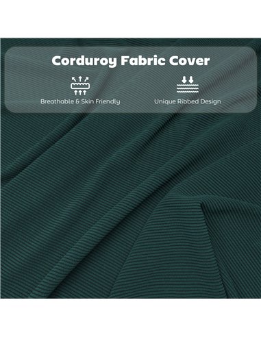 HOMCOM Set of Four Folding Corduroy Seat Chairs - Teal