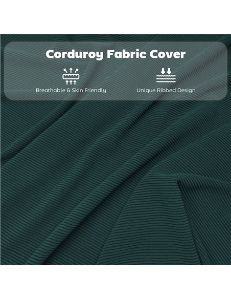 HOMCOM Set of Four Folding Corduroy Seat Chairs - Teal - pic 183899 | FastDaddyshop