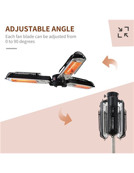 Outsunny Electric Umbrella Parasol Mounted Infrared Heater 2000W Patio Gazebo Outdoor Use - pic 18391 | FastDaddyshop