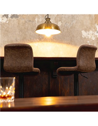 HOMCOM Bar Stools Set of 2, PU Leather Barstools with Backrest and Footrest for Kitchen, Counter, Breakfast Bar, Brown