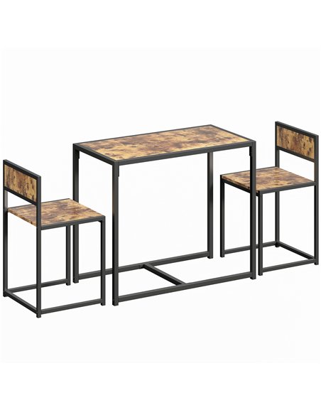 HOMCOM 3 Piece Table Stool Set - Rustic Brown - pic 183947 | FastDaddyshop