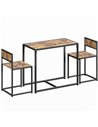 HOMCOM 3 Piece Table Stool Set - Rustic Brown