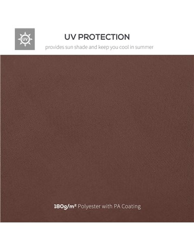 Outsunny 3 x 3(m) Gazebo Canopy Roof Top Replacement Cover Spare Part Coffee (TOP ONLY)