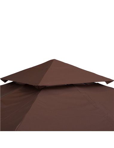 Outsunny 3 x 3(m) Gazebo Canopy Roof Top Replacement Cover Spare Part Coffee (TOP ONLY)