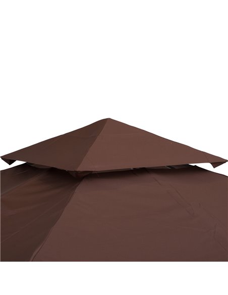 Outsunny 3 x 3(m) Gazebo Canopy Roof Top Replacement Cover Spare Part Coffee (TOP ONLY) - pic 18401 | FastDaddyshop