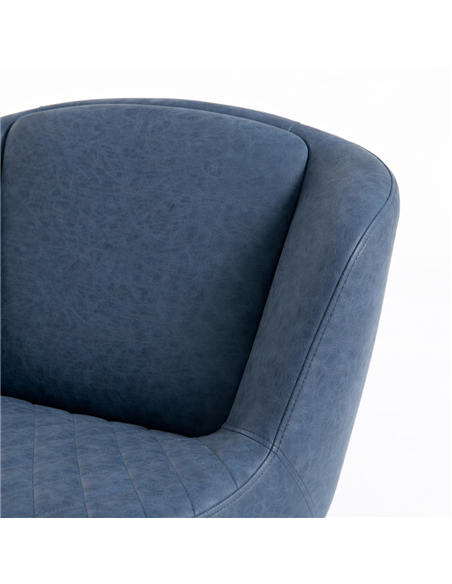 HOMCOM Set of Two Faux Leather Retro Bar Stools - Dark Blue - pic 184027 | FastDaddyshop