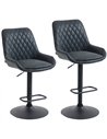 HOMCOM Set of Two Faux Leather Retro Bar Stools - Black