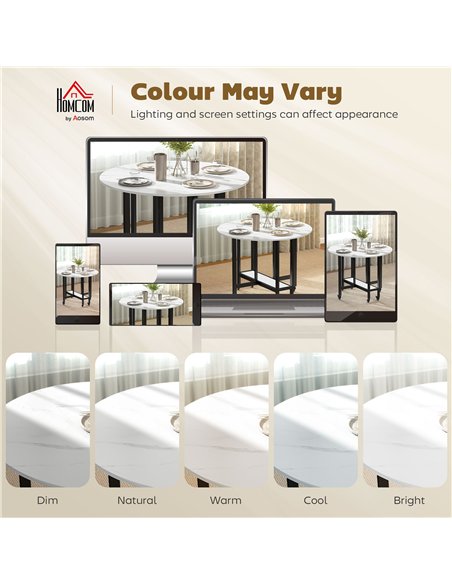HOMCOM Folding Dining Table, Drop Leaf Table with Open Shelf, Rolling Kitchen Table for Dining Room, Small Spaces, White Marble - pic 184061 | FastDaddyshop