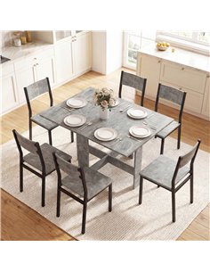 HOMCOM Folding Dining Table, Space-Saving Drop Leaf Kitchen Table for 4-6 People Grey 2