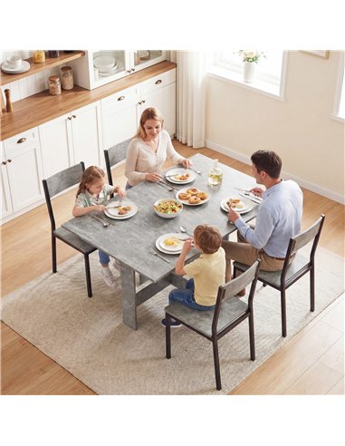 HOMCOM Folding Dining Table, Space-Saving Drop Leaf Kitchen Table for 4-6 People Grey