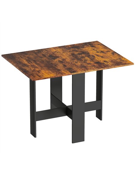 HOMCOM Folding Dining Table, Space-Saving Drop Leaf Kitchen Table for 4-6 People Rustic Brown - pic 184145 | FastDaddyshop