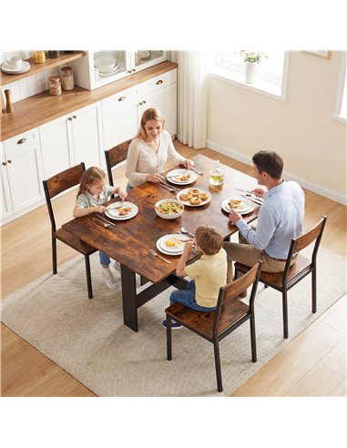 HOMCOM Folding Dining Table, Space-Saving Drop Leaf Kitchen Table for 4-6 People Rustic Brown