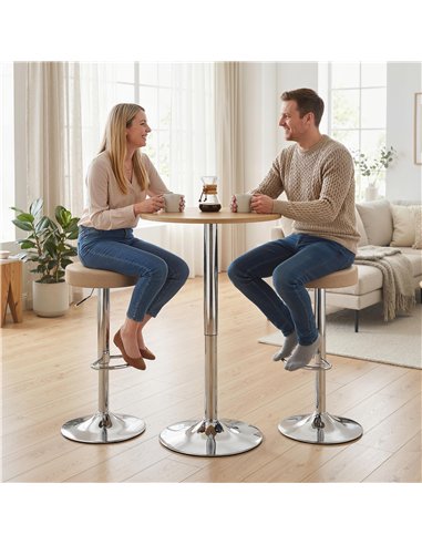HOMCOM Bar Stools Set of 2, Modern PU Leather Swivel Barstools, Height Adjustable Breakfast Bar Chairs with Footrest, Brown