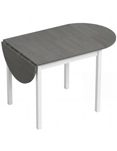 HOMCOM 4-6 Person Wooden Drop-Leaf Table - Grey