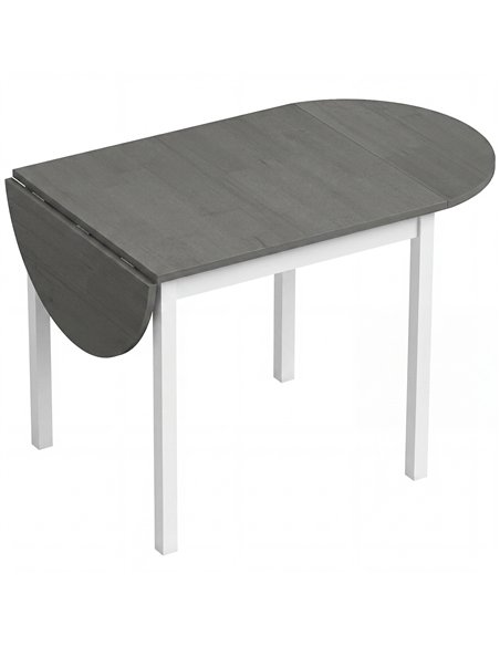 HOMCOM 4-6 Person Wooden Drop-Leaf Table - Grey - pic 184208 | FastDaddyshop
