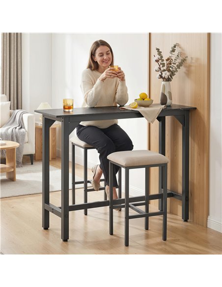 HOMCOM Rectangular Bar Table, Marble Effect Pub Coffee Table for Small Space, Breakfast Dining, Black Marble Effect - pic 184218 | FastDaddyshop