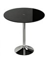 HOMCOM Round Bar Table, Modern Dining Table with Tempered Glass Top and Steel Frame for 4, 70 x 70 x 75.5cm, Black