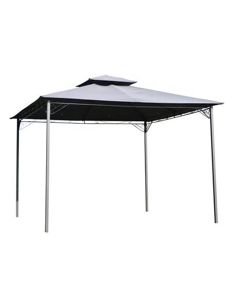 Outsunny 2-Tier Roof Gazebo with Steel Frame, Black-Grey - pic 18423 | FastDaddyshop