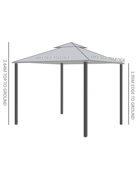 Outsunny 2-Tier Roof Gazebo with Steel Frame, Black-Grey - pic 18424 | FastDaddyshop