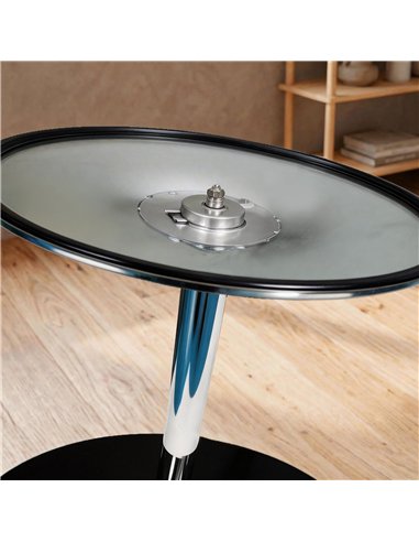 HOMCOM Round Bar Table, Modern Dining Table with Tempered Glass Top and Steel Frame for 4, 80 x 80 x 77cm, Black