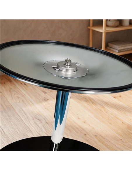 HOMCOM Round Bar Table, Modern Dining Table with Tempered Glass Top and Steel Frame for 4, 80 x 80 x 77cm, Black - pic 184243 | FastDaddyshop