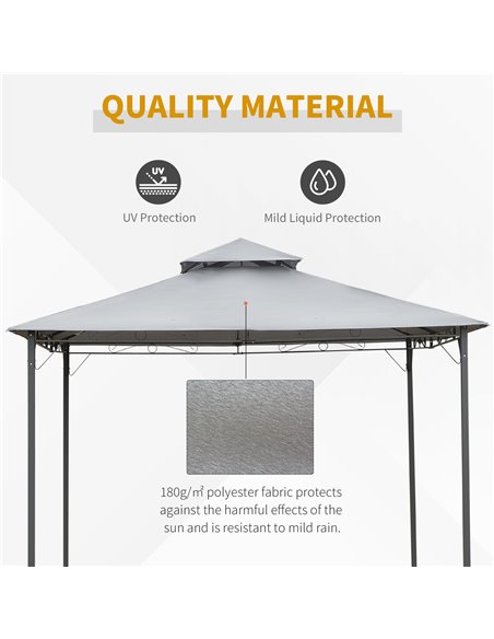 Outsunny 2-Tier Roof Gazebo, 300Lx300Wx264H cm, Steel Frame-Black/Grey - pic 18425 | FastDaddyshop