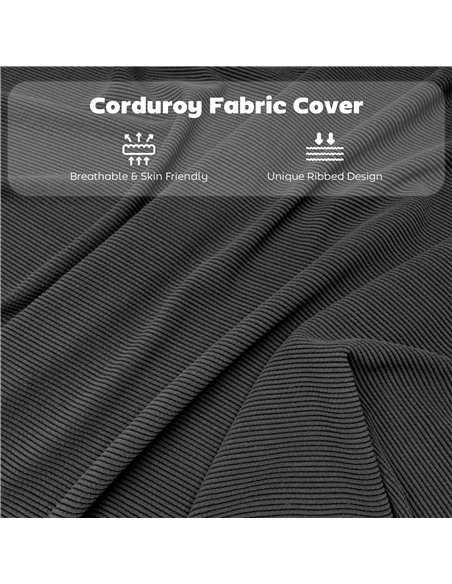 HOMCOM Set of Four Folding Corduroy Seat Chairs - Dark Grey - pic 184250 | FastDaddyshop