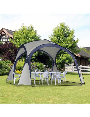 Outsunny 3.5 x 3.5M Gazebo Marquee Tent, Cream and Blue