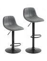 HOMCOM Bar Stools Set of 2, Modern Swivel Barstools with Footrest for Kitchen Island and Dining Room, Grey