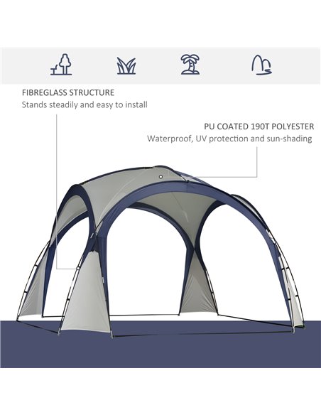 Outsunny 3.5 x 3.5M Gazebo Marquee Tent, Cream and Blue - pic 18434 | FastDaddyshop