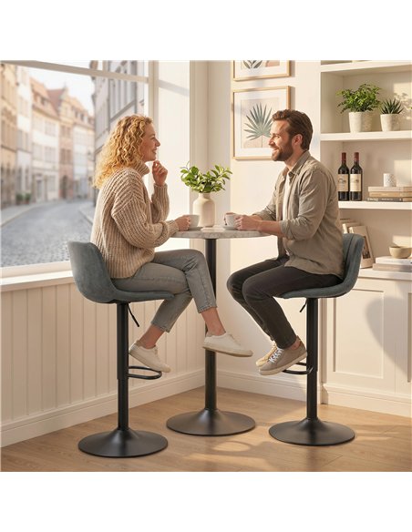 HOMCOM Bar Stools Set of 2, Modern Swivel Barstools with Footrest for Kitchen Island and Dining Room, Grey - pic 184341 | FastDaddyshop