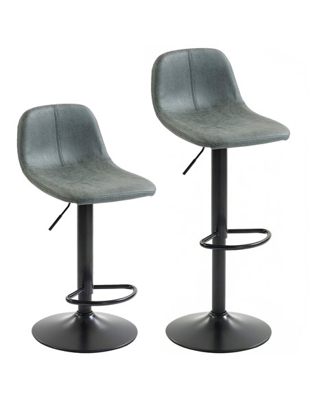 HOMCOM Bar Stools Set of 2, Modern Swivel Barstools with Footrest for Kitchen Island and Dining Room, Green - pic 184343 | FastDaddyshop