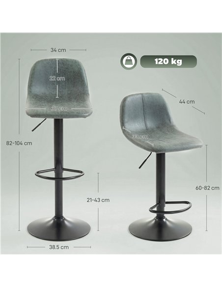 HOMCOM Bar Stools Set of 2, Modern Swivel Barstools with Footrest for Kitchen Island and Dining Room, Green - pic 184345 | FastDaddyshop