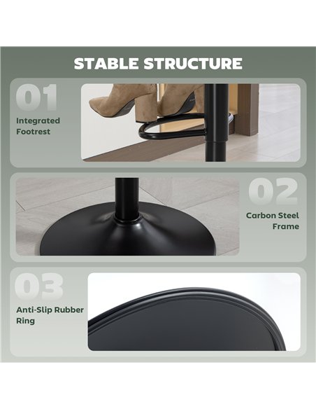 HOMCOM Bar Stools Set of 2, Modern Swivel Barstools with Footrest for Kitchen Island and Dining Room, Green - pic 184349 | FastDaddyshop