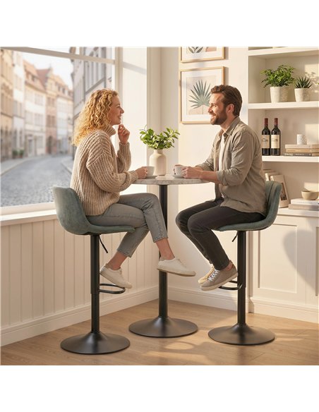 HOMCOM Bar Stools Set of 2, Modern Swivel Barstools with Footrest for Kitchen Island and Dining Room, Green - pic 184350 | FastDaddyshop