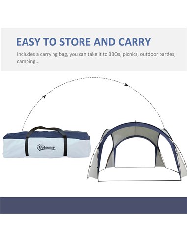 Outsunny 3.5 x 3.5M Gazebo Marquee Tent Outdoor Tarp Shelter Garden Party Event Shelter Patio Spire Arc Pavilion Camp Sun Shade,