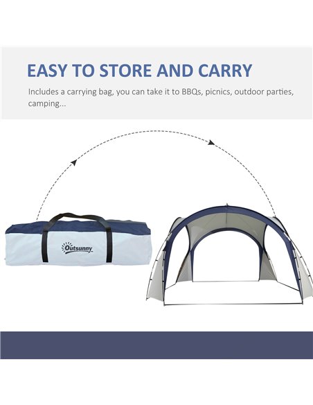 Outsunny 3.5 x 3.5M Gazebo Marquee Tent Outdoor Tarp Shelter Garden Party Event Shelter Patio Spire Arc Pavilion Camp Sun Shade, - pic 18436 | FastDaddyshop