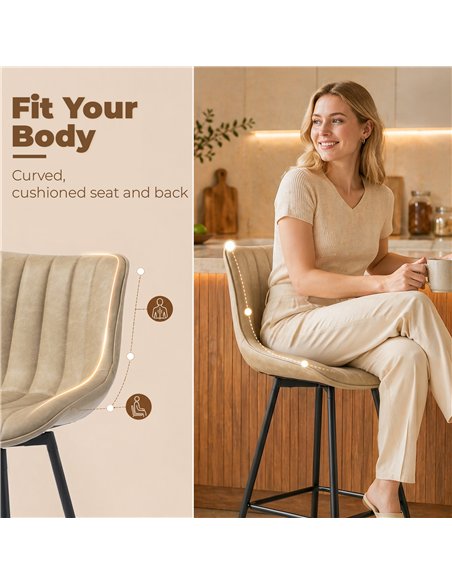HOMCOM Set of 2 PU Leather Swivel Bar Stools - Light Brown - pic 184366 | FastDaddyshop