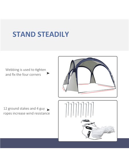 Outsunny 3.5 x 3.5M Gazebo Marquee Tent Outdoor Tarp Shelter Garden Party Event Shelter Patio Spire Arc Pavilion Camp Sun Shade, - pic 18437 | FastDaddyshop