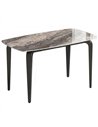 HOMCOM Dining Table for 4, Modern Kitchen Table with Sintered Stone Tabletop, Metal Legs, Brown